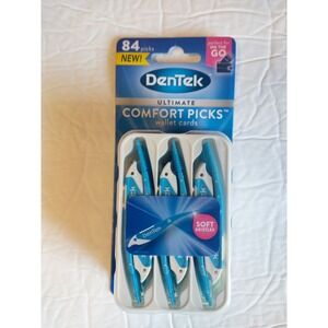 Dentek Ultimate Comfort Picks Wallet Cards 84 COUNT Soft Bristle Plaque Scraper